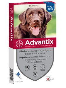 ADVANTIX 4 PIPETAS 4 ml. - De 25 a 40 Kg.